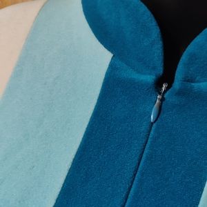 Vintage JC Penney Mod GoGo Green Bath Robe Zip Up Misses    70s velour robe